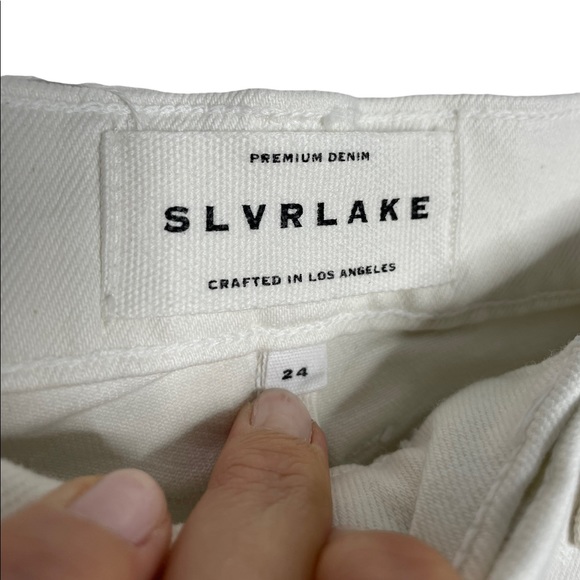 SLVRLAKE | Beatnik High Waisted Jeans in White Wash 24 - Picture 2 of 10